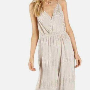 Honey Punch Champagne Shimmer Jumpsuit | Size S
